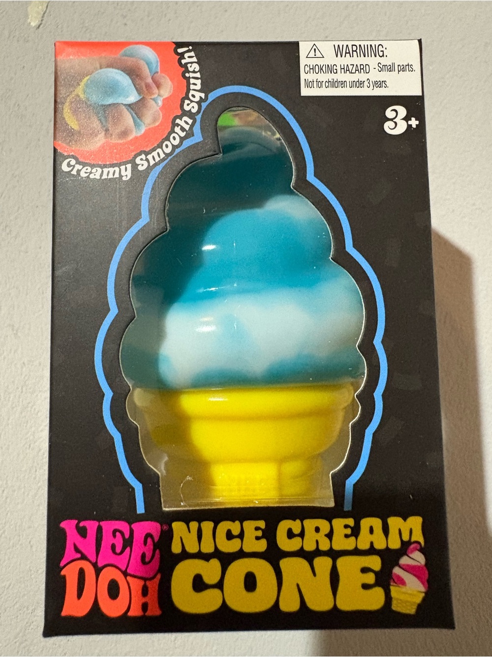 NeeDoh Nice Cream Cone Squishy Toy - Blue & Yellow